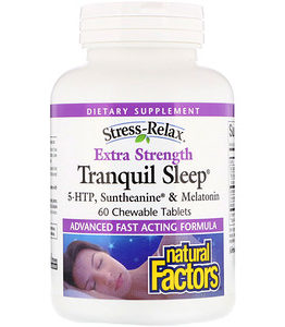 Natural Factors, Stress-Relax, Extra Strength Tranquil Sleep, 60 Chewable Tablets