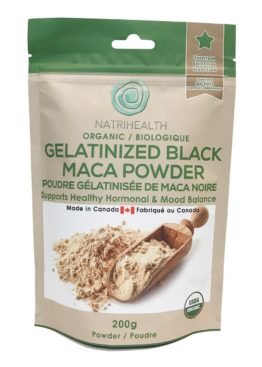 NatriHealth Black Maca Powder, Gelatinized, 200g
