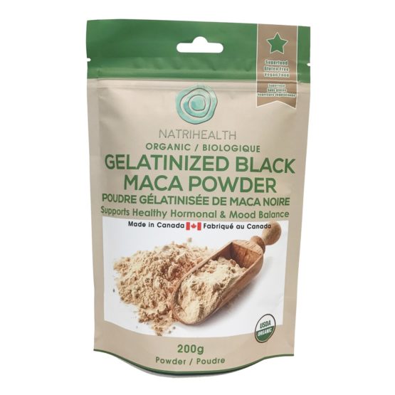 NatriHealth Black Maca Powder, Gelatinized, 200g