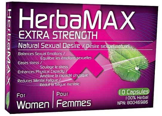 HERBAMAX NATURAL SEXUAL DESIRES, EXTRA STRENGTH FOR WOMEN; 10 CAPSULES