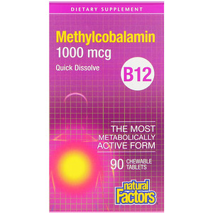Natural Factors B12 methylcobalamin 1000 mcg 90's