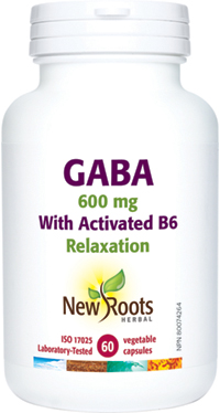 NEW ROOTS GABA WITH VITAMIN B6 600 MG 60 CAPSULES
