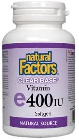 Natural Factors Vitamin E 400 IU Clear Base, 90 Softgels