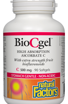 Natural Factors BioCgel Absorption Ascorbate C 500 mg 90 Capsules 90 Softgels