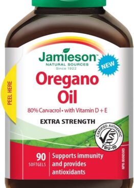 Jamieson Extra Strength Oregano Oil with Vitamin D plus E 90 softgels