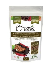 Organic Traditions Hazelnuts, Dark Chocolate W Chili 100 g