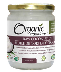 Organic Traditions Coconut Oil, Raw Ex Virgin Unrefind 500 g