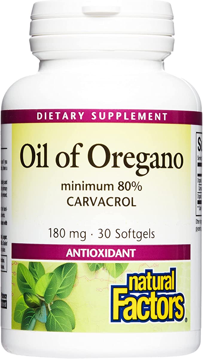 Natural Factors Oil of Oregano 180 mg, 30 softgels