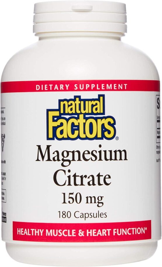 Natural Factors - Magnesium Citrate 150mg, 180 Capsules
