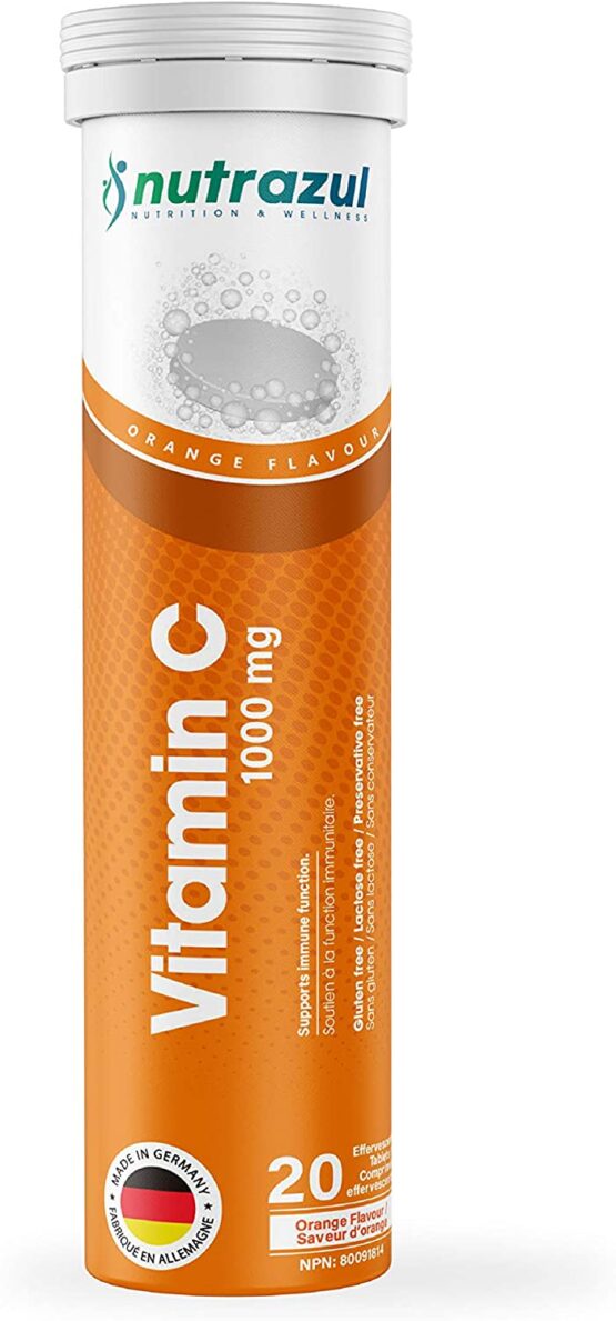 Nutrazul Vitamin C 1000mg Effervescent Tablets- Orange 20’s | 20 Days Supply