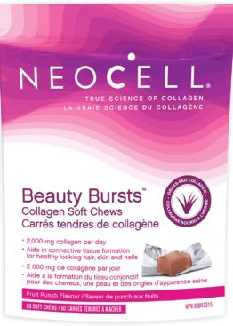 NeoCell Beauty Bursts Collagen Soft Chews, Collagen Supplement, Fruit Punch Flavour, 60 Soft Chews