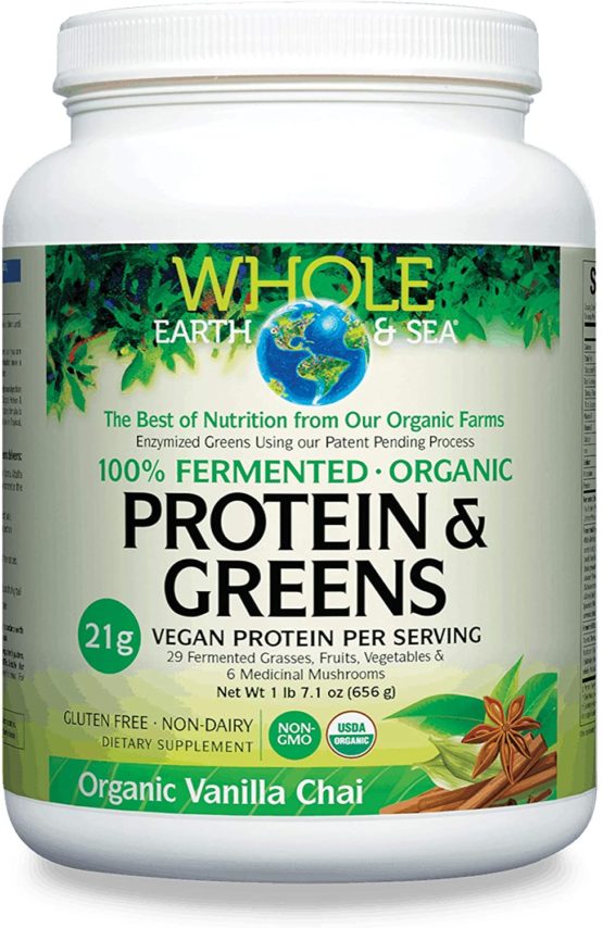 WHOLE EARTH AND SEA Organic Protein & Greens (Vanilla Chai - 656 gr)