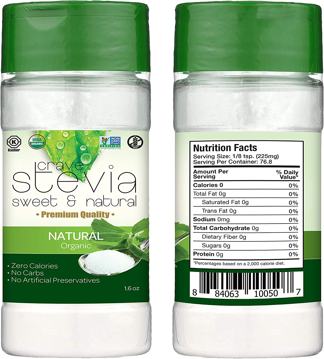 Crave Stevia, Powder Bottle, 45 g