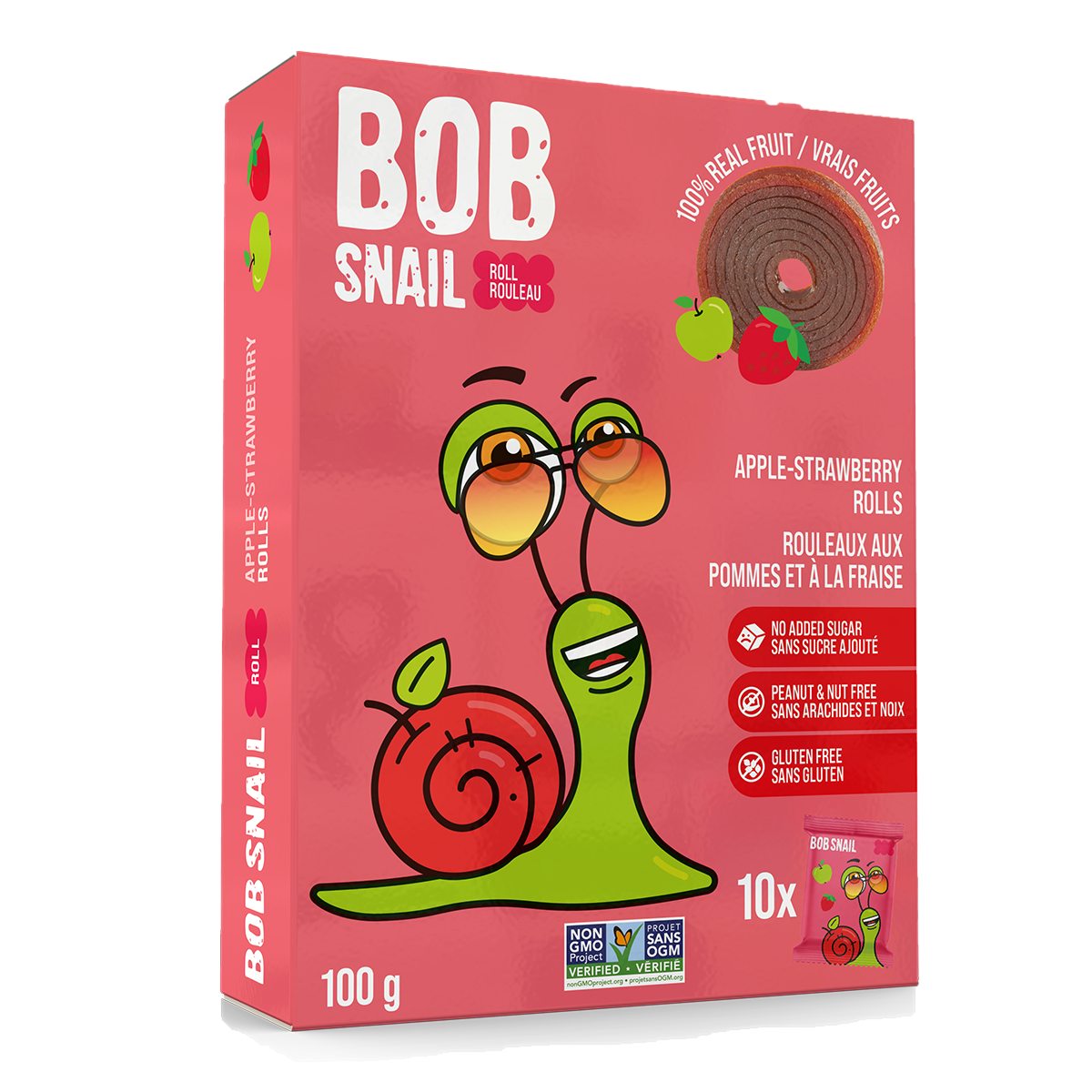 Bob Snail Apple Strawberry 10 Count 100g