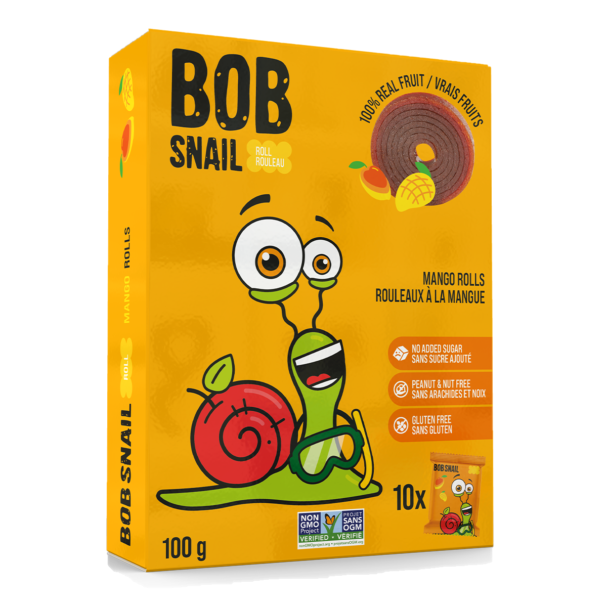 Bob Snail Mango Rolls 10 Count 100g
