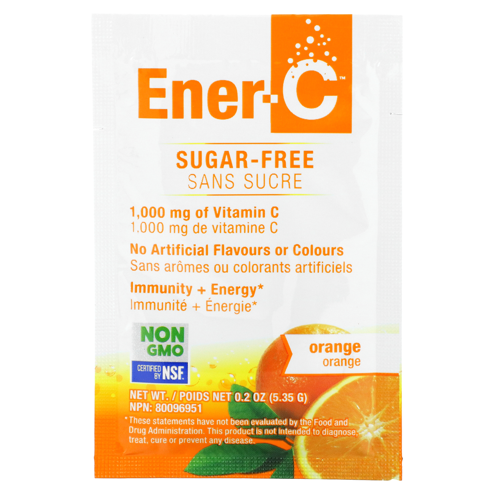 ENER-C - ENER-C SUGAR FREE ORANGE 9g Packet