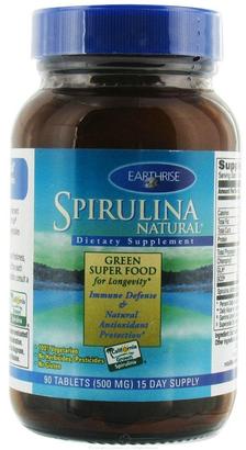 Earthrise Spirulina 500 mg 90 Tabs