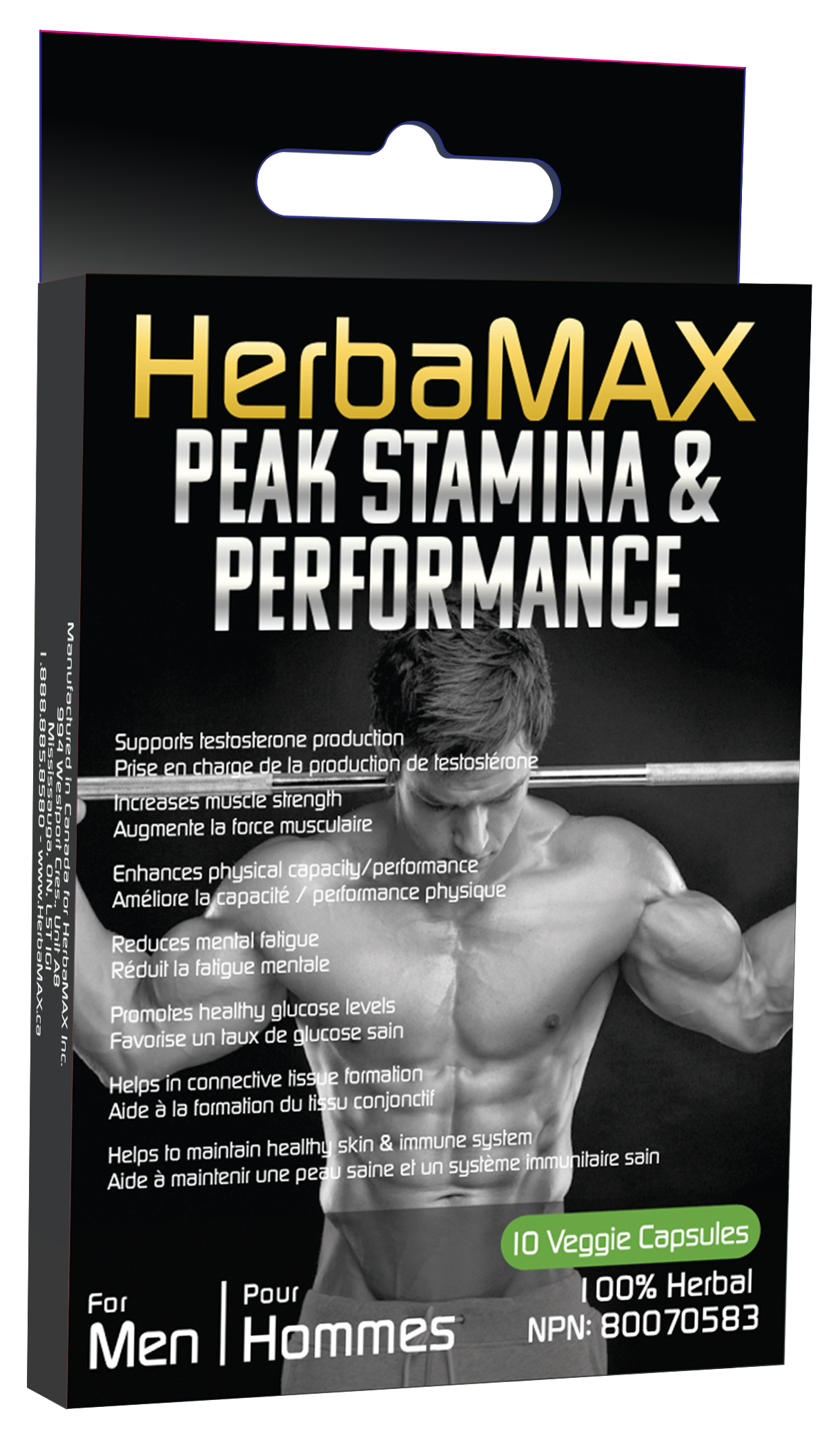 HerbaMAX Peak Stamina & Performance for men 10 capsules