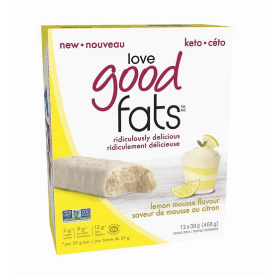 Love Good Fats Protein Bar - Lemon Mousse, 12 x 39g/Box