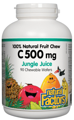 Natural Factors C 500mg Natural Fruit Chews - Jungle Juice Flavour 90 Wafers