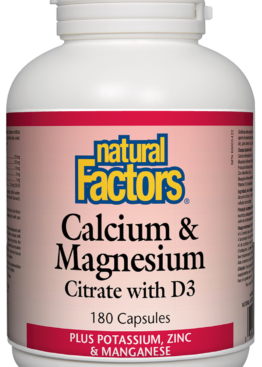 Natural Factors Calcium & Magnesium Citrate With D3 - 180 Capsules
