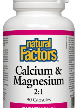 Natural Factors Calcium & Magnesium Plus Vitamin D - 180 Capsules