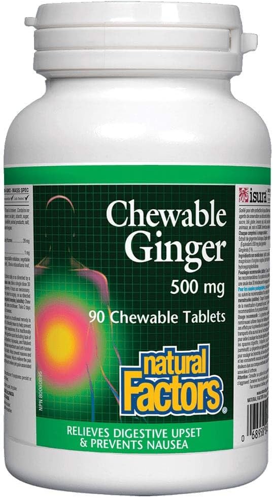 Natural Factors Chewable Ginger 500 mg 90 tablets