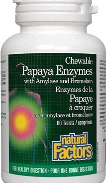 Natural Factors Chewable Papaya Enzymes 120 Tablets 120 Chewable Tablets