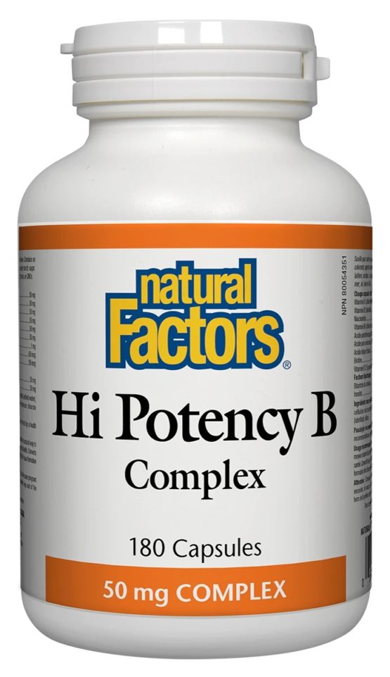 Natural Factors Hi Potency B Complex 50 mg 180 Capsules