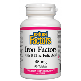Natural Factors Iron Factors® With B12 & Folic Acid 35mg 90 Tablets