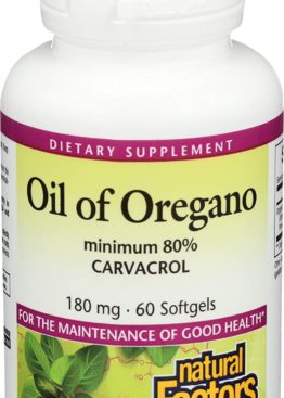 Natural Factors Oil of Oregano 180 mg 60 softgels