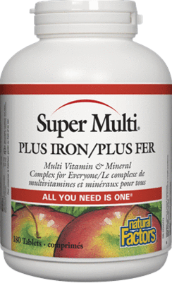 Natural Factors Super Multi Plus Iron, 90 Tablets