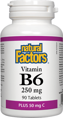 Natural Factors VItamin B6 250 mg w/ Vitamin C 90 Tablets