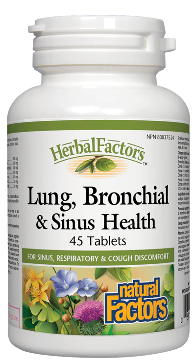 Natural Factors HerbalFactors Lung, Bronchial & Sinus Health (Tablets)