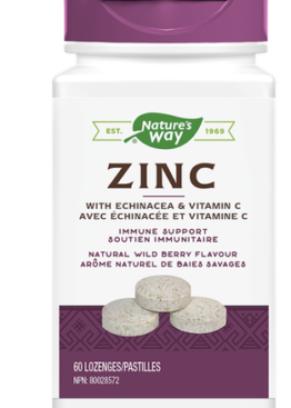 Nature's Way Zinc with Echinacea & Vitamin C Natural Wild Berry Flavour 60 Lozenges