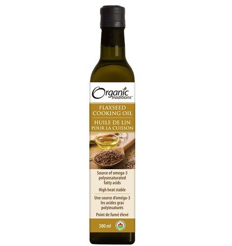 ORGANIC TRADITIONS - FLAXSEED COOKING OIL - PACKAGING OF 500ML
