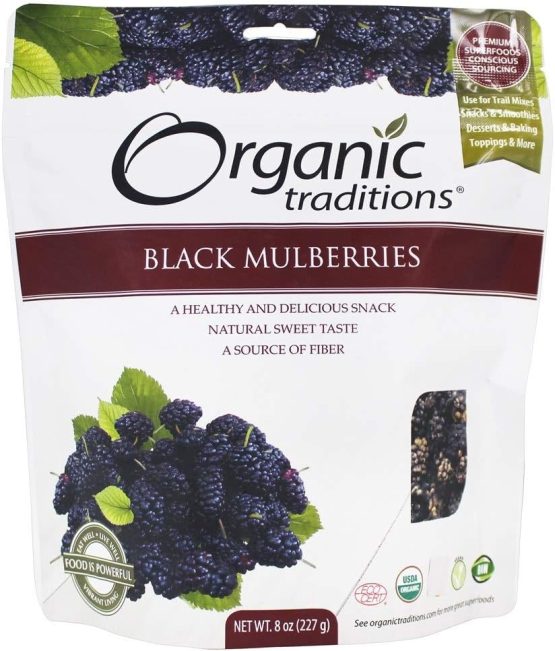 Organic Traditions Black MULBERRIES (ORGANIC) – 227G – Good Nature ...