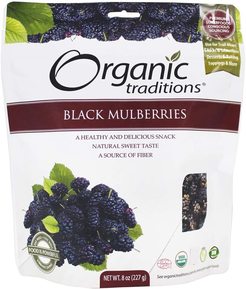 Organic Traditions Black MULBERRIES (ORGANIC) - 227G