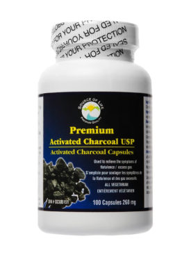 Source of Life - Premium Activated Charcoal USP 100 Capsules 260 mg