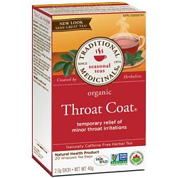 Traditional Medicinals Throat Coat, 20 Wrapped Tea Bags