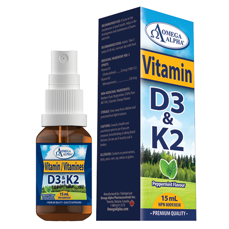 Vitamin D3 & K2 Mint 15 ml/bottle