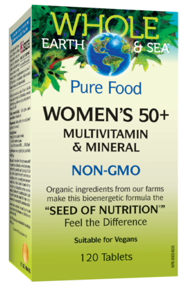 Whole Earth and Sea Pure Food Woman's 50 plus, Multivitamin and Mineral NON-GMO 120 Tablets