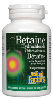 Natural Factors Betaine HCL 500 mg 90 Capsules