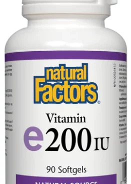 Natural Factors Vitamin E 200 IU (90 Softgels)