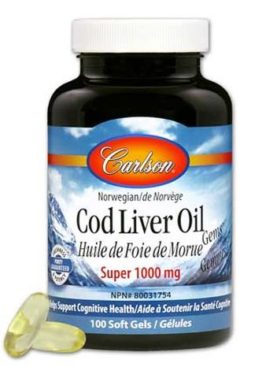 Carlson Laboratories Super Cod Liver 1000 mg 250 Softgels