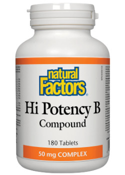 Natural Factors HI POTENCY B COMPOUND 50MG - 180 TABS