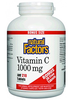 Natural Factors VITAMIN C 1000MG - 180 TABS + 30 TABS BONUS