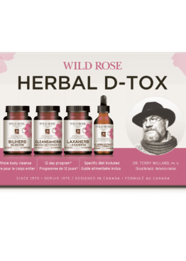 FORMAT format thumbTabs Kit DOSAGE The Wild Rose Herbal D-Tox Program consists of four herbal formulae: three in tablet form, and one in liquid form. IMPORTANT INFORMATION Do not use this product if you are pregnant or nursing, have inflammatory bowel disease (such as Crohn's disease or ulcerative colitis), or if you have kidney disease. Not for children under the age of 12. Discuss with your health practitioner if you have any acute health concerns. Do not use laxaherb (or any laxative) if abdominal pain, nausea or vomiting are present.