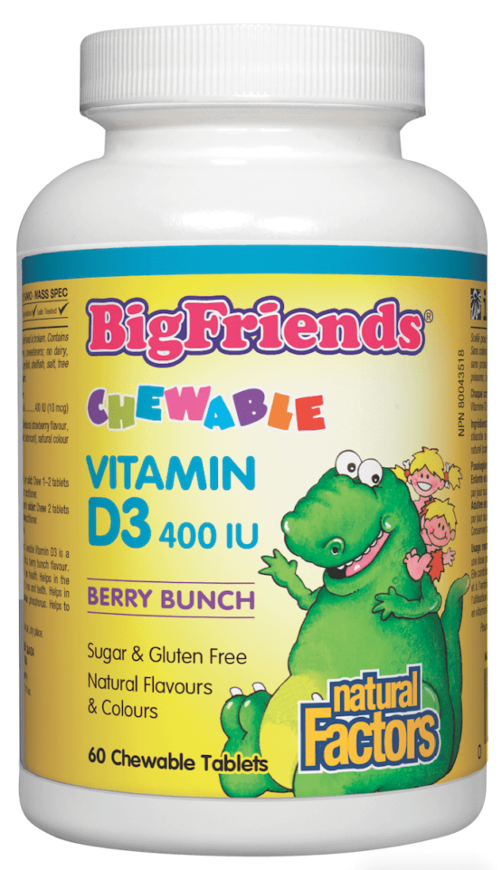 Natural Factors BigFriends Chewable Vitamin D3 400 IU 60 tablets